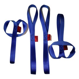 Qty 4-1 inch X 18 inch Blue Soft Tie Loops - Made in USA 4,500 lb. Break Strength Webbing