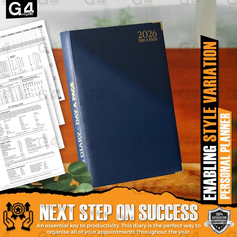 G4GADGET 2026 A4 Diary Day a Page – Blue |