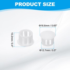 PATIKIL Plastic Hole Plugs, 48 Pcs 1/2"(13mm) Plastic Plugs Screw Hole Plug Snap Desk Grommet Buckle Knockout Locking Plugs Furniture Insert End Cap for Holes Kitchen Cabinet, White