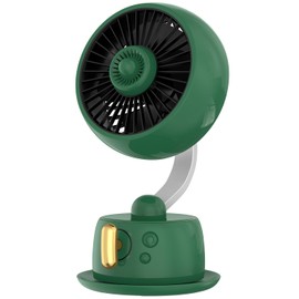 Magnetic Aromatherapy Desk Fan - 10Hrs Battery, 120° Auto Swing & 27dB Quiet, Rechargeable USB-C Office Fan with Night Light, Compact for Bedroom Desk Green