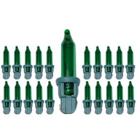 JL Missouri Parts & Misc. 20x Green D Base Mini Bulbs 2.5 V Volt 0.425 W Watt Christmas Tree Lights Replacement. Holiday Decoration Light String