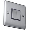 Caradok 2 gang 2 way plate switch Brushed Chrome, Metal