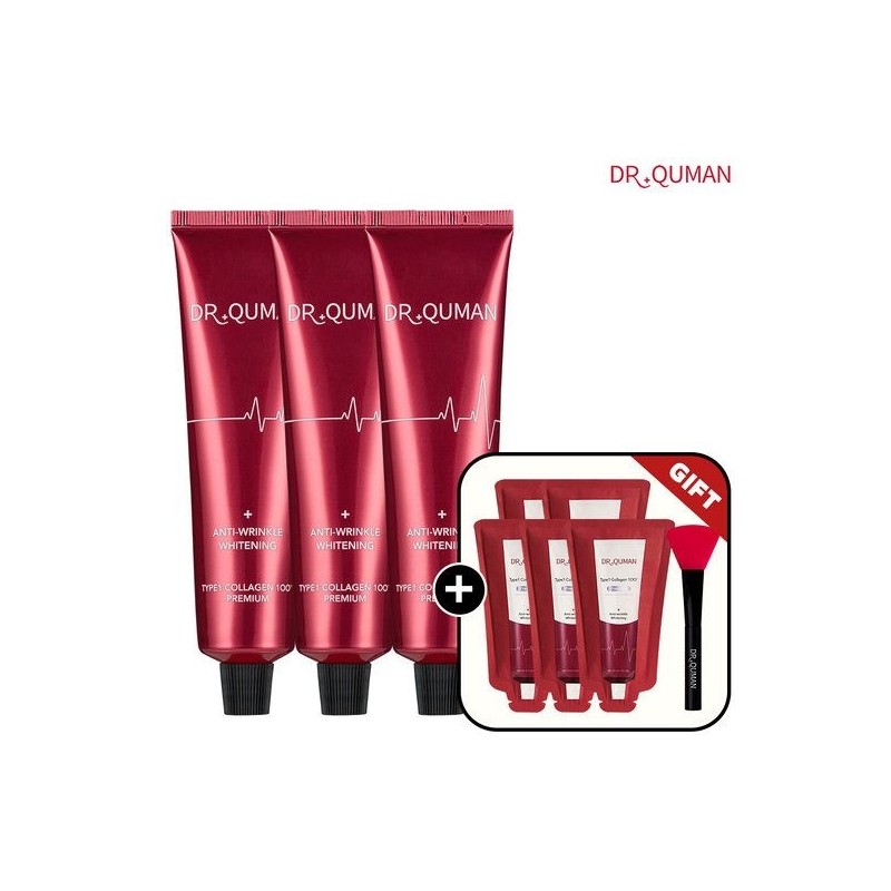 Dr. Qman Premium Type1 Collagen Cream Pack (60g*3+10g*5+Spatula 1) /