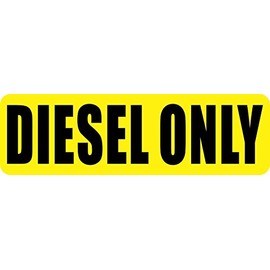StickerTalk Diesel Only Vinyl Sticker, 10 inches by 3 inches
