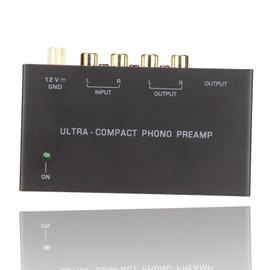 Phono Turntable Preamp with Dual Gain preamp for turntable with Dual Gain, Low Noise , High Sensitivity DC 12V Power Adapter Preamplifiers