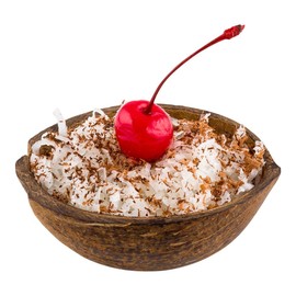 Restaurantware-Coco Casa 3.5 x 4 x 1.5 Inch Coconut Shell Bowl, 10 Durable Coconut Wood Bowls - Does Not Crack Easily, Half Shell, Coconut Smoothie Bowls, Real Coconuts, For Parties Or Catering