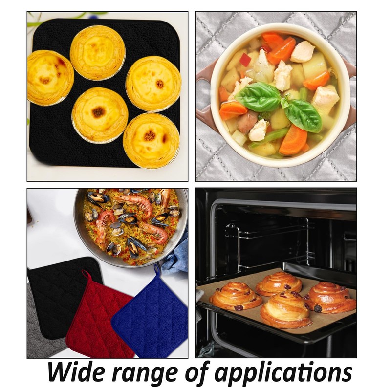 5 Pack Terry Cloth Pot Holders for Kitchen Heat Resistant,