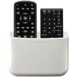 TotalMount Universal Remote Control Holder – Attaches to Wall or Back of TV – Compatible with All TV Remotes (Premium White, Large)