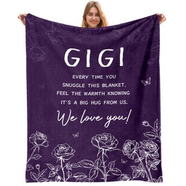 AJIIUSV Gigi Gifts for Grandma Blanket 50" x 60", Gifts for Gigi Birthday Mothers Day Christmas Mothers Day from Grandkids