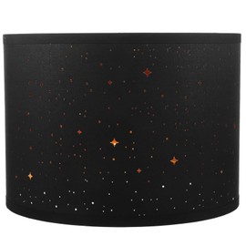 Black Star Lamp Shade, Medium Drum Lampshades for Table Lamp, Floor Lamp, Cloth Lampshade Cover Replacements, Spider, Need to Assemble (13''x13''x10'')