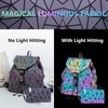 Geometric Luminous Backpack for Women Holographic Reflective Bag Backpack Wallet