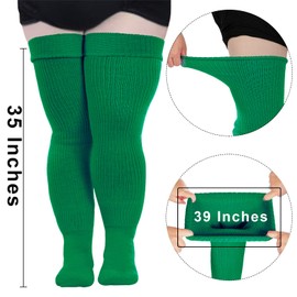 Plus Size Womens Thigh High Socks for Thick Thighs- Extra Long & Thick Over the Knee Stockings- Leg Warmer Boot Socks
