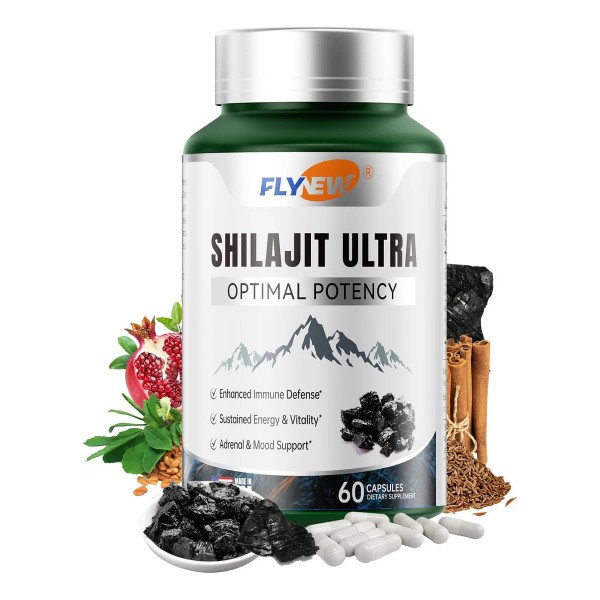 Elfleaf Flynew Shilajit Para Hombres Mujeres 1300mg, Shilajit Con Ácido