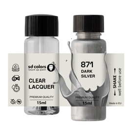 SD COLORS Repair Kit 15ml Colour Code 871 Dark Silver (Paint + Varnish)