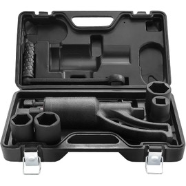 Professional EZ Travel Collection Semi Truck Big Rig, RV and Heavy Equipment Torque Wrench Multiplier with 4-Sockets (Gear Ratio: 1:58) (With Case)