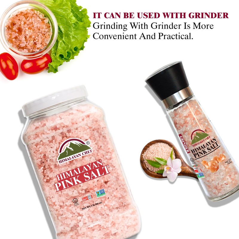 Himalayan Chef 5 lbs Pink Himalayan Salt Bulk Jar, Coarse