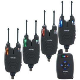 Carp Fishing Wireless Alarm Set, 4 Alarms and 1 Receiver, Fully Functional Bite Alarm Fishing with Radio (SX1-4)