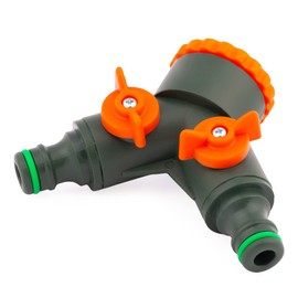 MIVOS 2-Way Splitter for Taps with 3/4 Inch and 1 Inch BSP Male Thread - Water 2 Way Distributor - Splitter for Simultaneous Connection of Two Water Devices