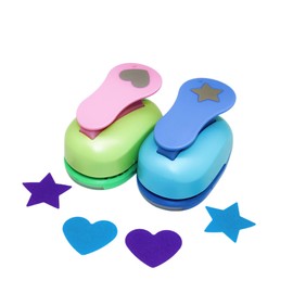 Cady Craft Punch 2 INCH Heart + Star Paper Punches eva Scrapbooking Punch 2pcs/Set