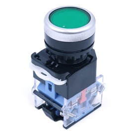 CENPEK 5 Pack 22 mm 10A 1NO 1NC Green Sign Self-Locking Pressure Switch LA38-11S Pressure Switch