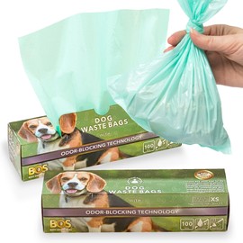 BOS Odor-Sealing Dog Poop Bags for Pet Waste - Disposal Doggy Bags - Scent & Smell Free (100Bags) [Size: XS, Color: Light Mint Green] (Pack of 2)