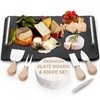 Slate Cheese Board Set w/Easy Carry Handles (14” x 10”,