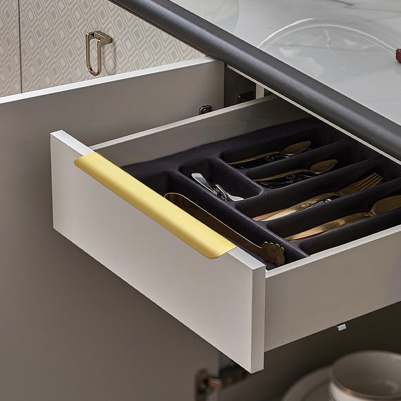 Malimali 10 Pack Gold Edge Finger Pulls for Wardrobe Cabinets