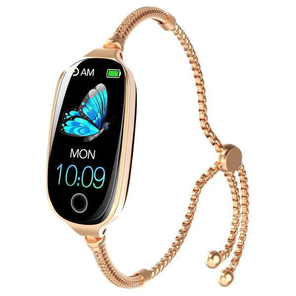 Smartwatch Women's Gold Elegant Fitness Tracker Luxury Activity Tracker Waterproof