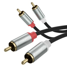 Froggen RCA Cables, Phono to Phono Cable 2 RCA Cable Male to Male Audio Cable phono leads rca to rca cable ​red and white audio cable for Speaker, AMP, Turntable, Receiver, Home Theater, Subwoofer