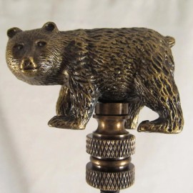 Detailed BEAR LAMP FINIAL for old antique shade or lampshade