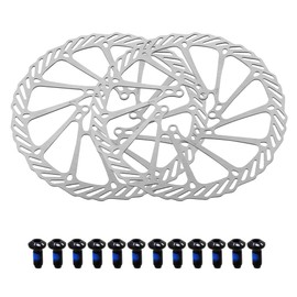 Jane Eyre 160 mm 180 mm 203 mm Bicycle Brake Disc Pack of 2 Disc Brake Bicycle Rotor with 12 Screws Suitable for Most Bicycles, Road Bikes, Mountain Bikes, BMX MTB (Silver 180 mm)