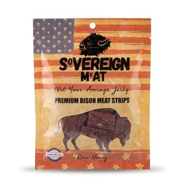 Sovereign Meat Co. Bison Jerky — Soft & Tender Ground Bison Strips | Pasture Raised, Raw Honey, 10g Protein, No Soy, No Nitrates, Gluten Free, Made in USA 2oz