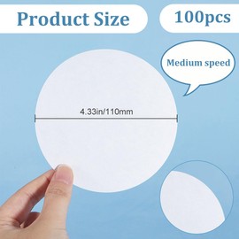 GORGECRAFT 1 Box of 100 Quantitative Filter Paper 11 cm Diameter Synthetic Filter Discs Round Medium Speed Wide Opening Funnel Filter Paper for Mushroom Breeding with Buchner Funnel