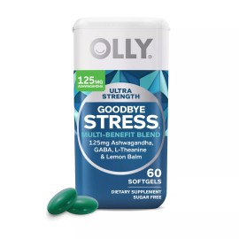 OLLY Ultra Strength Goodbye Stress Softgel, Ashwagandha, GABA, L-Theanine, 60 Ct