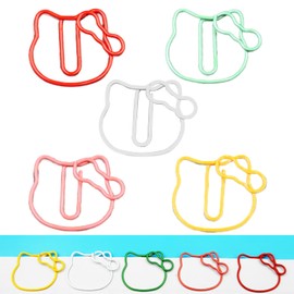 JYJLLM Brand 50 PCS 5-Color Kitten Shaped Paper Paper Clips Large Paper Large Paper Clips Metal Metal Bookmark Office Office Office Stationery Bookmarks paperclips Small Paper Clips Clip