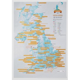 Scratch Off UK Fishing Map Poster - Gift for Fishing Enthusiasts - Featuring UK Fisheries, Lakes & Reservoirs - 30 (w) x 42 (h) cm