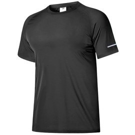 Boyzn 31 Pack Men's Watersport Rash Vest, UPF 50+ UV Sun Protection Shirts, Quick Dry Fishing Beach Swimming Shirts, Short Sleeve Crew Neck T-Shirts for Men, Lightweight Rash Guards for Hiking Black-L