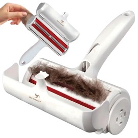 Pet Hair Remover Roller, Reusable Animal Hair Removal Brush for Dogs and Cats, Self Clean Pet Fur from Carpet, Furniture, Rugs, Laundry, Clothes and Bedding, Sofa (Red)
