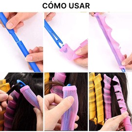 Mythya Set de 20 Rulos sin Calor, Rulos Espirales Mágicos, Kit de Peinado sin Calor de 45 cm, Crea Ondas y Rizos sin Dañar el Cabello con el Calor, Apto para Todo Tipo de Cabello, Rizado o Liso