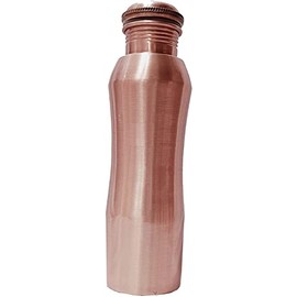 Curve Copper Water Bottle 34 Oz Joint Free-Ayurveda Health for Travelling Purpose Vessel Drinking 1 Litre Christmas Gift- Capacity 1000 Ml