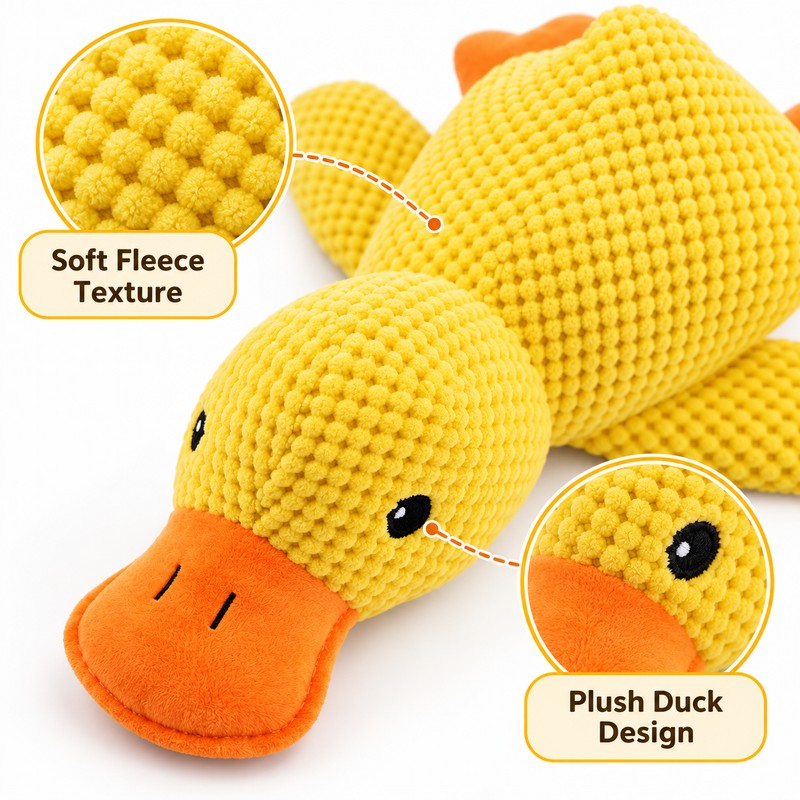 Squeaky Duck Plush Dog Toy for Interactive Play – Soft