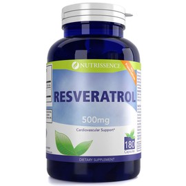 Resveratrol 500mg 180 Capsules - Nutrissence - 90 Servings of 1000mg or 60 Servings of 1500mg