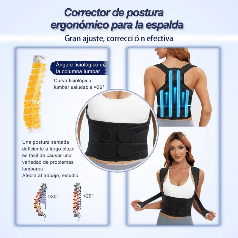 Corrector Postura Espalda Ajustable Fajas Corregir La Joroba