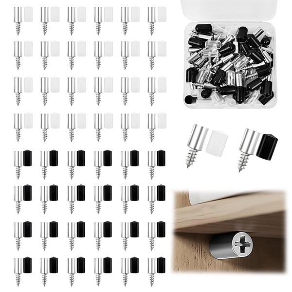 Pack of 50 Shelf Brackets, Self-Tapping Screws, Diameter 7 mm,