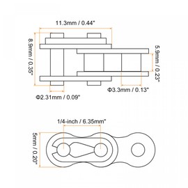 uxcell 16Pcs #25 Chain Master Connector Link Roller, 1/4" Pitch Carbon Steel, Standard Connecting Split Links for 04C Chain