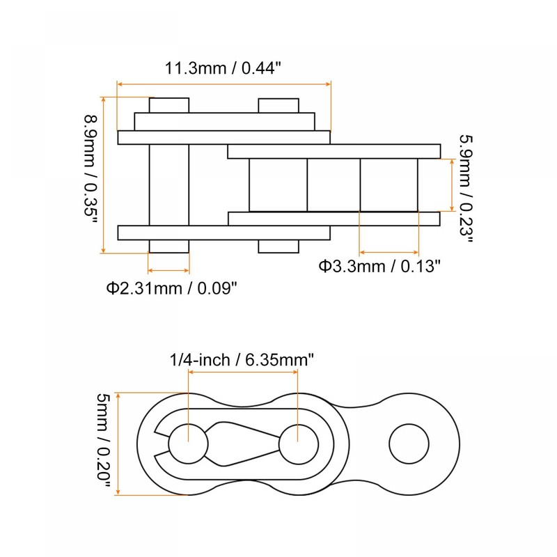 uxcell 16Pcs #25 Chain Master Connector Link Roller, 1/4" Pitch