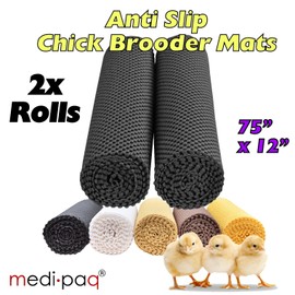 Medipaq Brooder Hatcher Mat for Ducklings & Chicks - Anti Slip Mat Roll to Prevent Splayed Legs - Multipurpose Non Slip Mat - Versatile Non Slip Matting & Anti Slip Rug Underlay - 2x Black Rolls