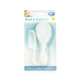 Baby Hair Brush & Comb Set in White Soft & Gentle for Your Baby First Steps