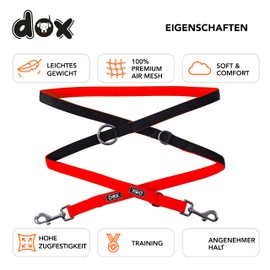 Ddoxx Dog Lead Air Mesh 120 cm in Various Colours and Sizes for Small & Large Dogs Dog Cat Puppy Small Long Short Dog Lead Cat Lead Recall Lead Flexi ble Lead, Orange