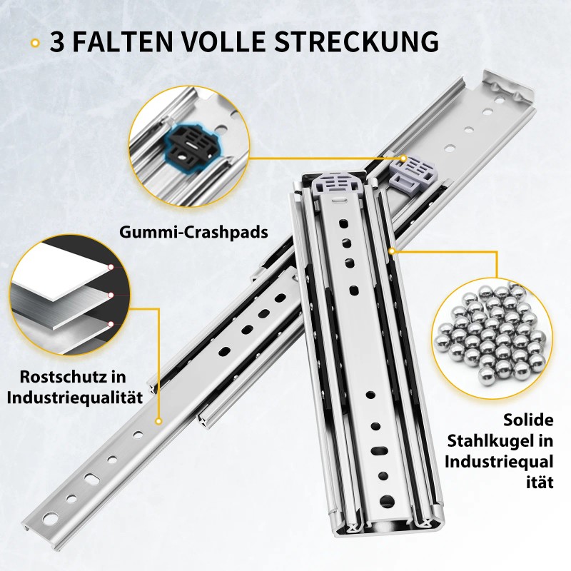 YENUO Heavy Duty Drawer Slides 500 Lbs - Full Extension